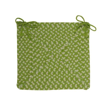 Set of 4 Green Hand Braided Stair Tread Square Chair Pad 15