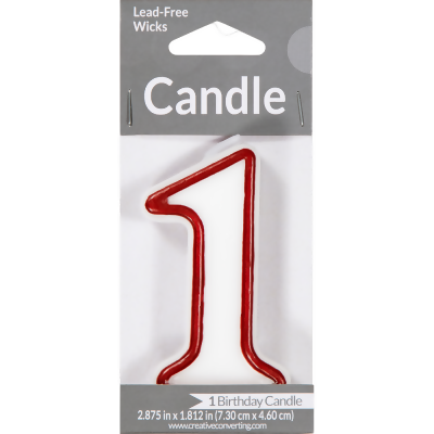 Pack of 6 White and Red Numeral 