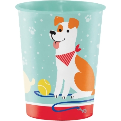 Club Pack of 12 Orange and White Dog Printed Party Favor Cups 4.5