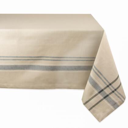 Beige and Black French Striped Pattern Rectangular Tablecloth 60