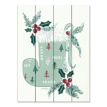 Green and White Christmas Stocking Rectangular Wall Art Decor 16