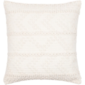 (4) Surya Merdo MDO-001 18 x 18  Square Cotton Pillow Cover in Cream/White (LOT IS FOR PILLOWS TOTAL.)