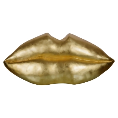 Gold Leaf Finished Unframed Kiss Lips Wall Decor 23