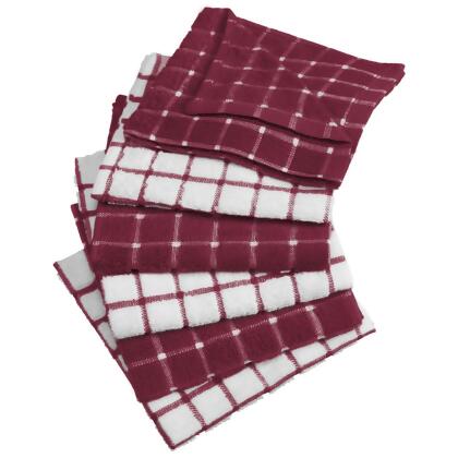 Set of 6 Wine Combo Windowpane Dishcloths 6