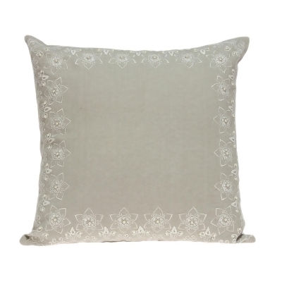 20” Beige and White Elegant Transitional Accent Throw Pillow 