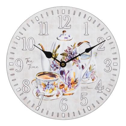 12” Gray and White Teatime Wall Clock 