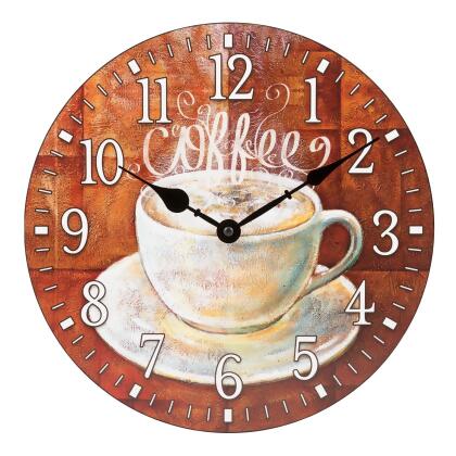 12” Brown and Beige Coffee Wall Clock