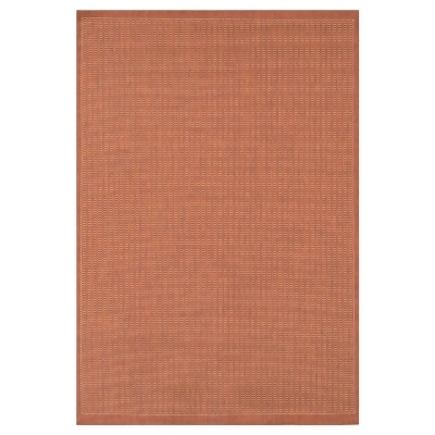 2' x 3.5' Rust Orange Rectangular Saddle Stitched Polypropylene Area Throw Rug 