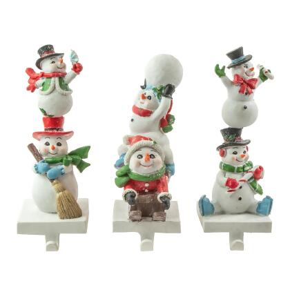 Set of 3 Snowmen Christmas Stocking Holders 9