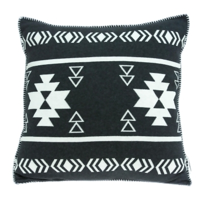 20” Black and White Sioux Southwestern Knitted Square Throw Pillow 