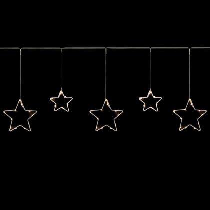 LED Lighted Stars Christmas Garland, 4ft, Warm White Lights 