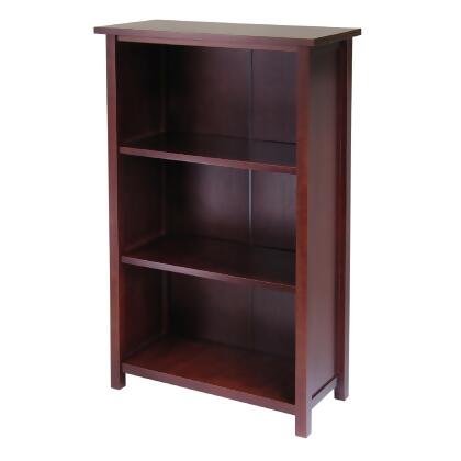 43” Medium 4-Tier Antique Walnut Finish Solid Wood Storage Shelf Bookcase 