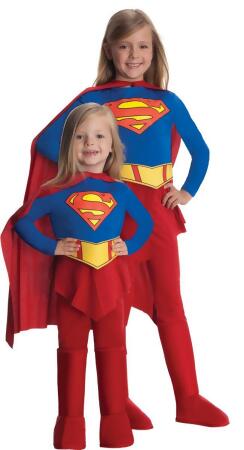 Blue and Red Supergirl Toddler Halloween Costume by Christmas Central