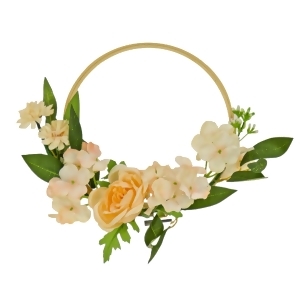 Orange Rose and Hydrangea Spring Floral Wreath 12-Inch - All