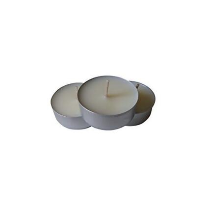 Pack of 50 Gray and White Kosher Organic Soy Wax Tin Tealight Candles 