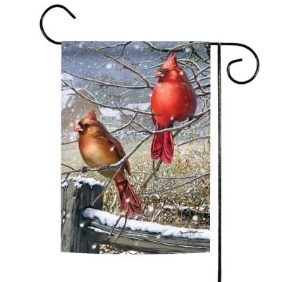 Red and Brown Blizzard Buddies Cardinal Outdoor Garden Flag 18