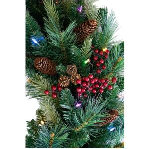 CBG12 Battery Operated Cone and Berry Garland with Dual Color Lights - 12&'