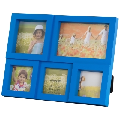 Blue Multi-Sized Puzzled Photo Picture Frame Collage Wall Decoration 