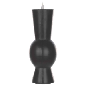 Set of 2 Black Flameless Led Abstract Tapered Candle with Remote 10.25 - All