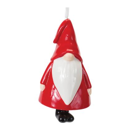 Club Pack of 12 Red Gnome Bell Christmas Ornaments 4.5
