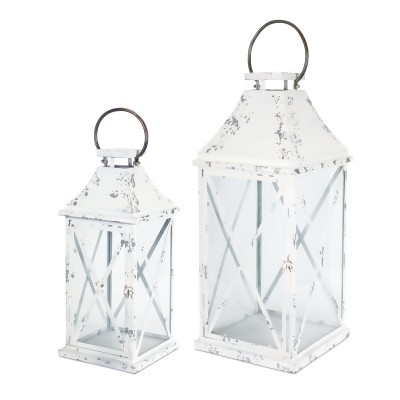 Set of 2 X Candle Lanterns with Handle 25.25