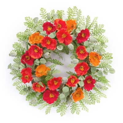 Poppy Twig Spring Floral Wreath, 18.5-Inch 