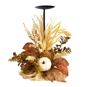 12” Artificial Pumpkin Fall Harvest Candle Holder