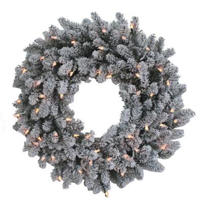 Pre-Lit Vail Pine Artificial Christmas Wreath, 24-Inch, Clear Incandescent Lights 