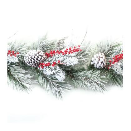 Melrose 6' x 8 Snowy Pine Berry Artificial Christmas Garland, Unlit