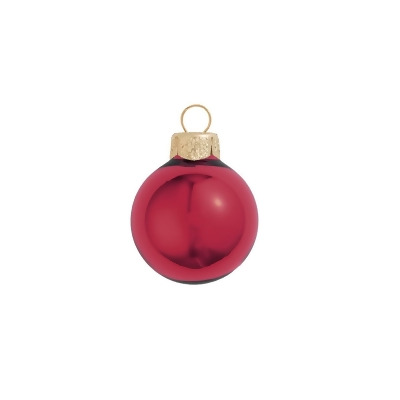 40ct Red Shiny Finish Glass Christmas Ball Ornaments 1.25