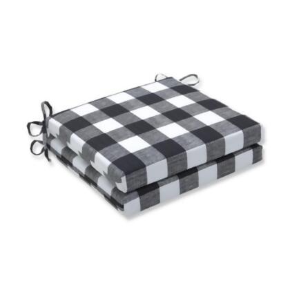 Black and white sale plaid seat cushion