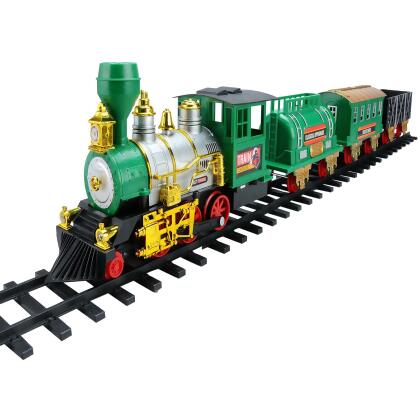 Northlight 20 Piece Battery Operated Lighted Animated Classic Christmas Train Set with Sound