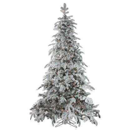Real Touch™️ Pre-Lit Full Flocked Whistler Noble Fir Artificial Christmas Tree - 7.5 - Clear Lights 