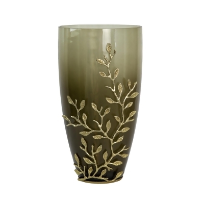 Olive Tree Aluminum Branch Glass Vase - 14.75