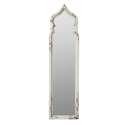 Vintage Weathered White Full Length Floor Mirror - 6' 