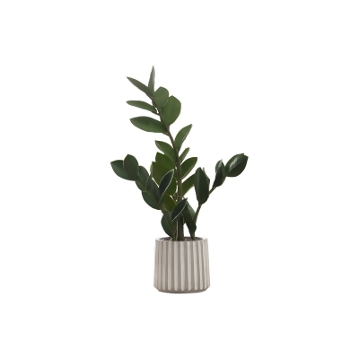Artificial ZZ Table Plant in Gray Cement Pot - 20