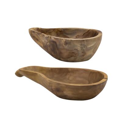 Gourd Shaped Teak Bowls - 16