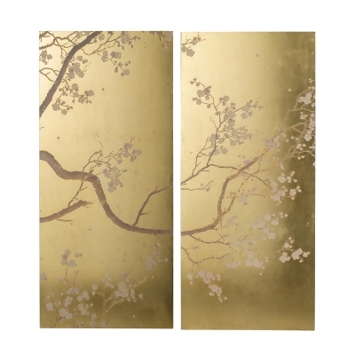 Cherry Blossom Metallic Accent Wall Arts - 4' x 21.25