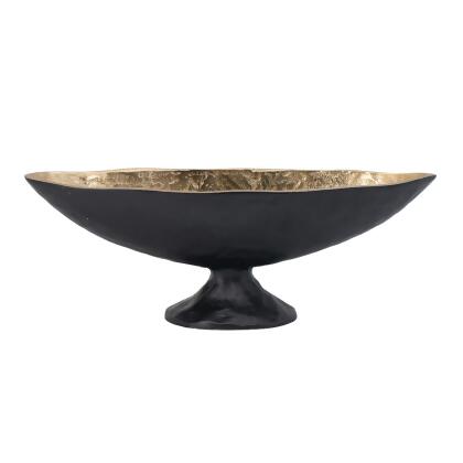 Oval Aluminum Bowl with Stand - 13.5