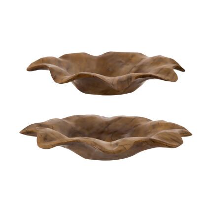 Organic Teak Bowls - 11.75
