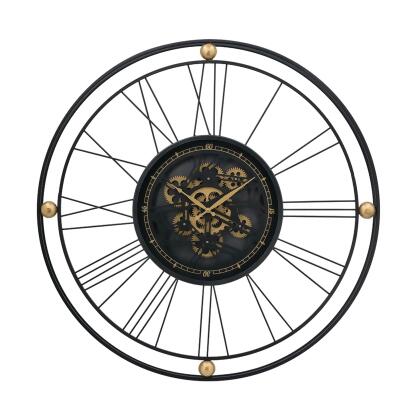 Large Roman Numerals Intertwining Gear Wall Clock - 31.5