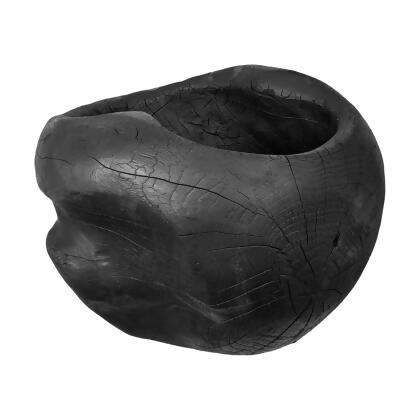 Round Carved Teak Bowl with Curved Edge - 11.75
