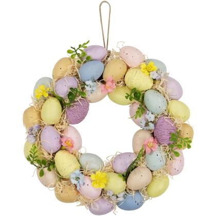 Floral and Easter Egg Spring Wreath - 12.5