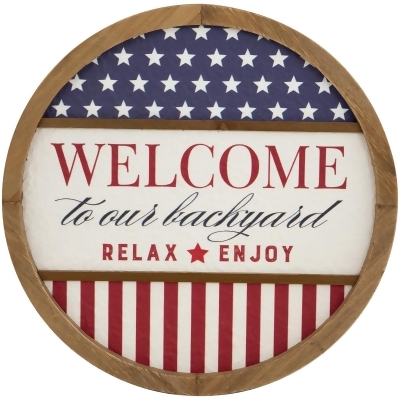 Welcome to Our Backyard Americana Framed Wall Sign - 11.75