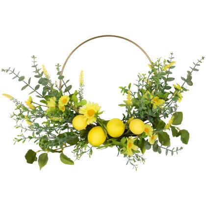 Lemon and Daisy Springtime Half Wreath - 22