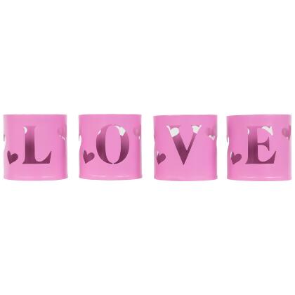 Love Valentine's Day Metal Votive Candle Holders - 2.75