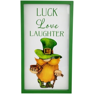 Luck Love Laughter St. Patricks Day Framed Wall Sign - 18