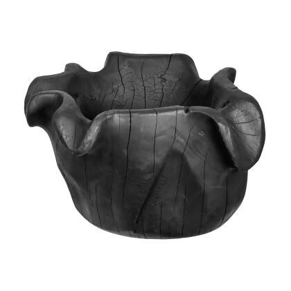 Carved Teak Bowl with Raised Uneven Edge - 13.75