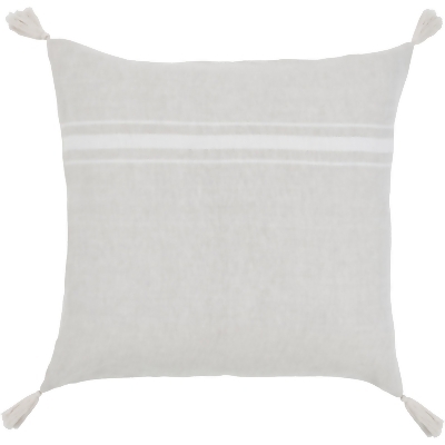 Striped Square Throw Pillow with Tassels - 22