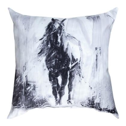 Rustic Stallion Square Throw Pillow - 18